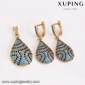 64198 Xuping spécial turc style populaire délicat zircon bleu foncé pierre alliage de cuivre ensembles de bijoux